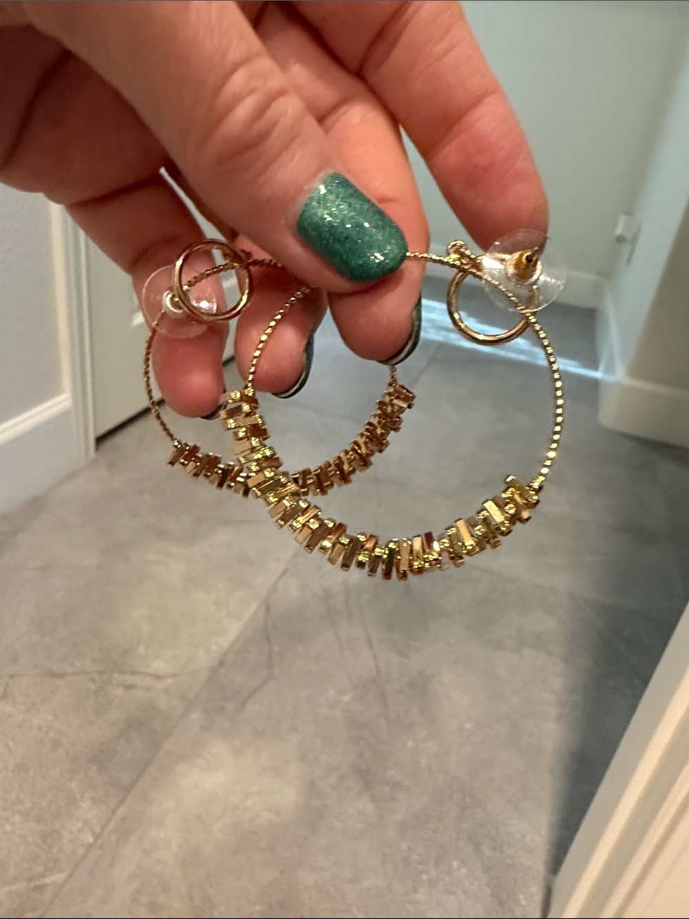 Park Lane Gold Crystal Hoop Earrings - Picture 5 of 5